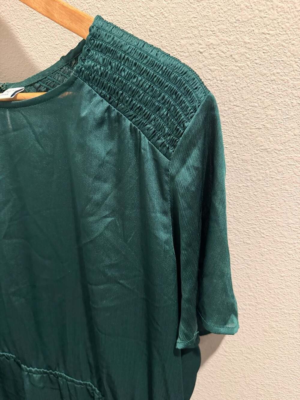 Old Navy Women's Green Smocked Shoulder Short Sleeve Dress XXL - Picture 3 of 10